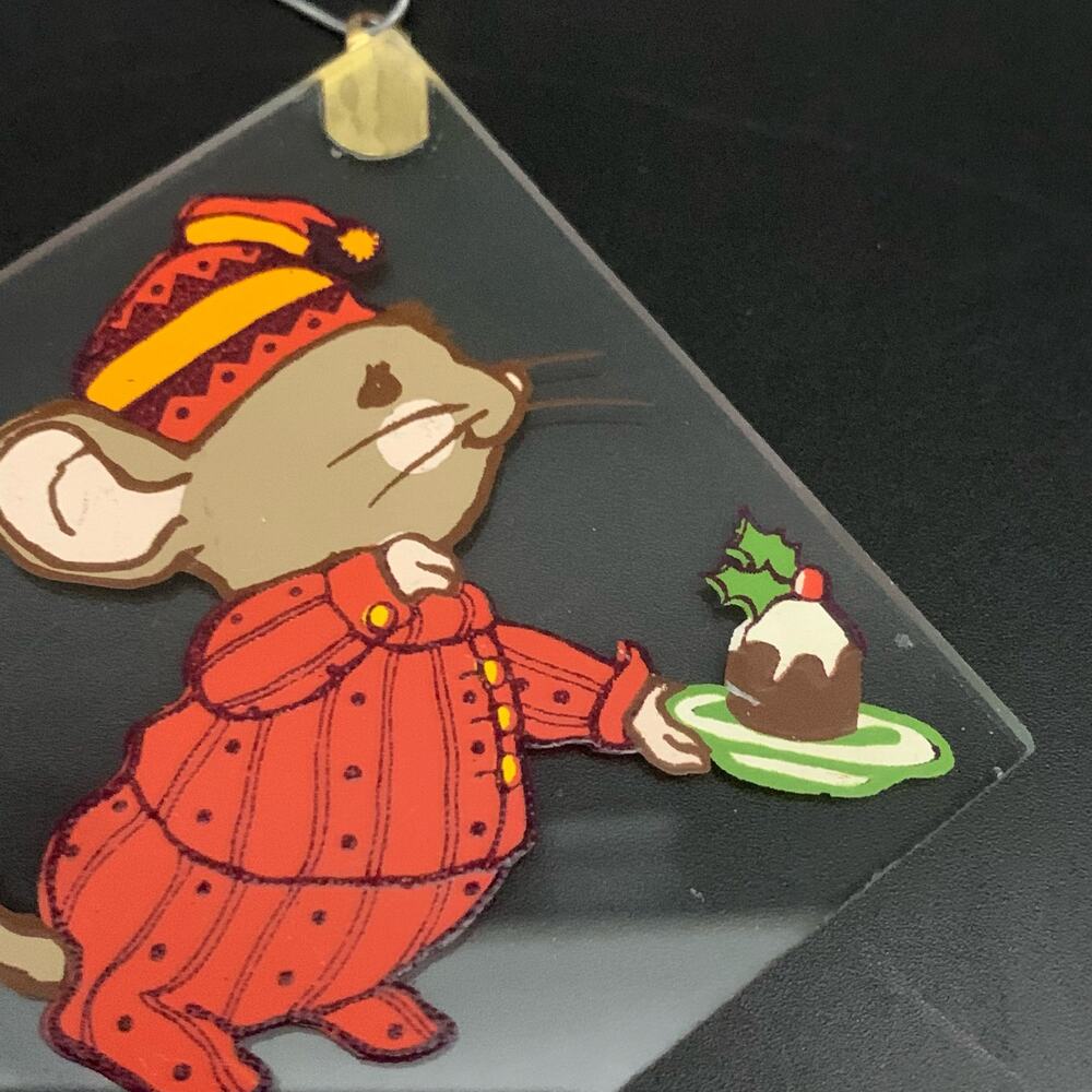 Vintage Mouse Flat Glass Christmas Tree Ornaments